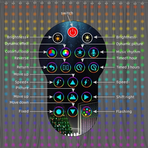 Led Curtain Lights Color , Changing APP Control Window String Lights, RGBIC,