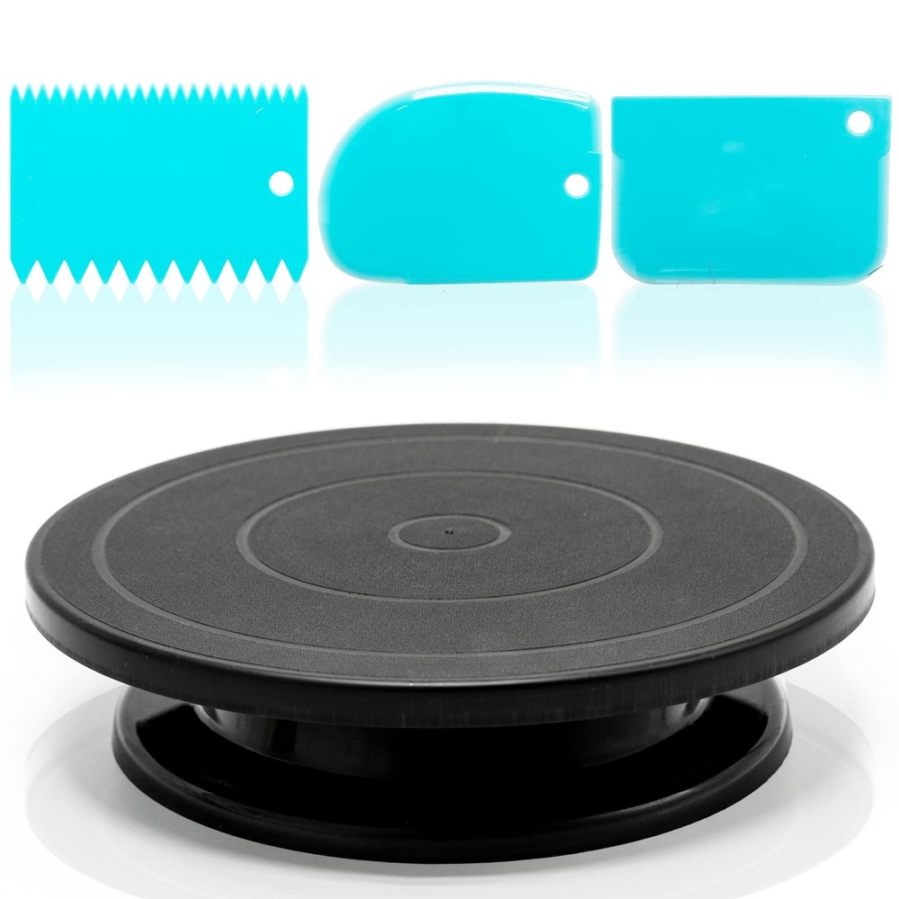 "11"" Rotating Sculpting Turntable Cake Decorating Painting Spinner with Tools"
