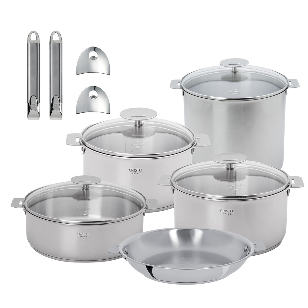 NEW Cristel Casteline Cookware Set 13pce Rem Handle