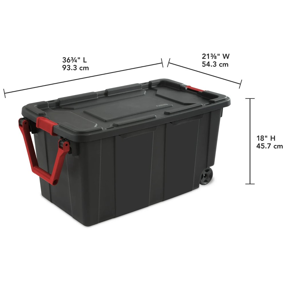 Sterilite Extra Large Storage Bin, 40 Gallon Wheeled Plastic Storage Container