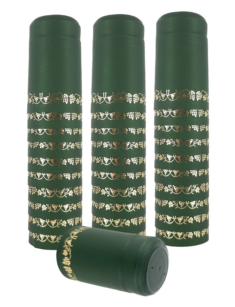 Home Brew Ohio Green With Gold Grapes PVC Shrink Capsules 30 count