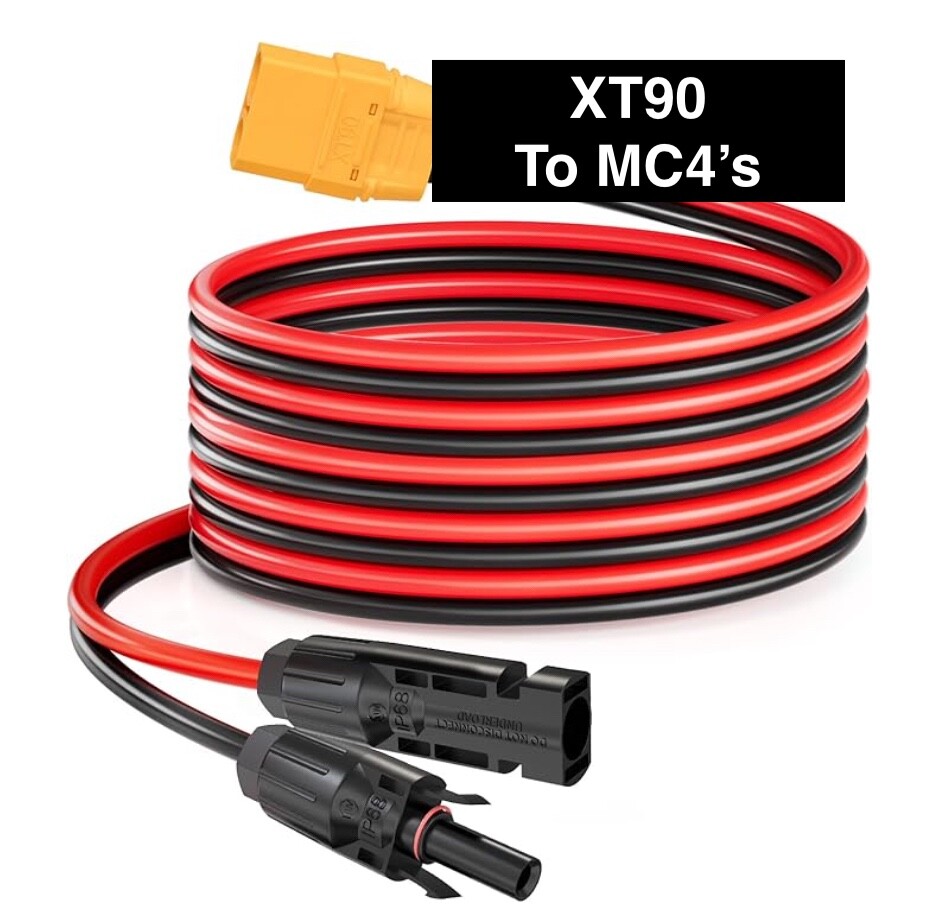 50ft Solar Panel Extension Cable Wire  XT90 Female to Solar Connectors