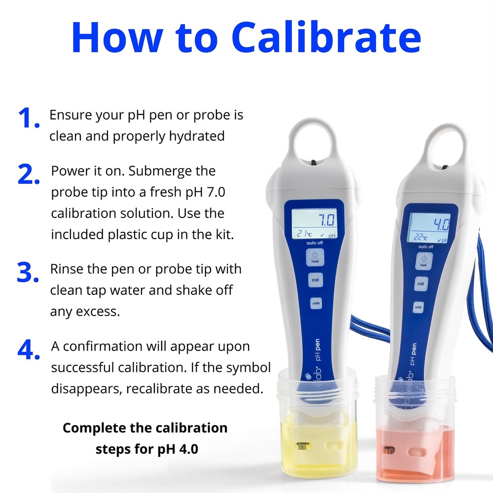 pH 4.0 & 7.0 Calibration Solution Kit - pH Meter & pH Pen Calibration for Bal...