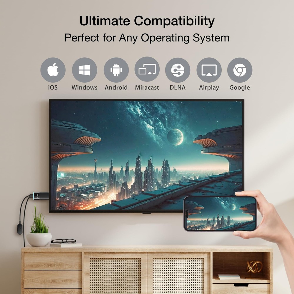 EZCast 2 Wireless Display Receiver, H.265 decoding, 4K Output, Supports 2.4/5GHZ