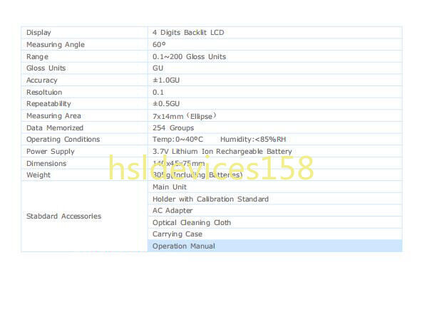 1PC LANDTEK GM-6 Digital Glossmeter Surface Gloss Meter 60 degree backlight KD