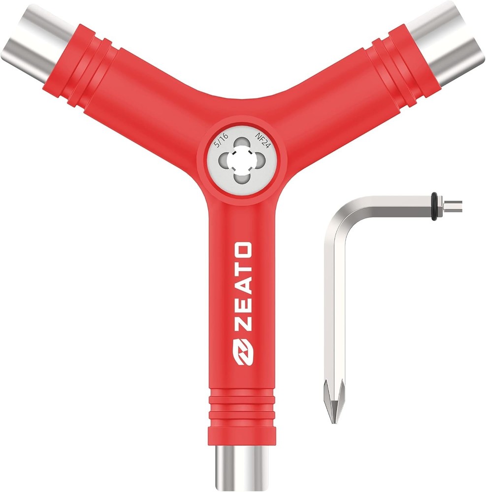 Multi-Functional Skateboard Tool with T-Type Allen Key & Phillips Screwdriver