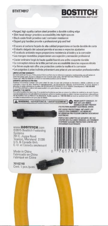 BOSTITCH 7" Diagonal Cutting Pliers BTHT74917