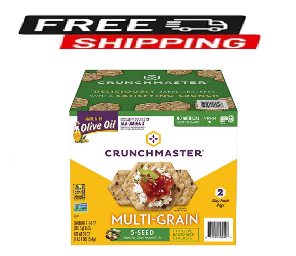 Crunchmaster 5 Seed Multi-Grain Cracker, 10 oz., 2 pk.