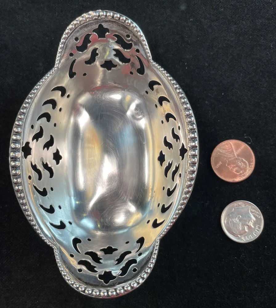 Tiffany Sterling Silver Pierced Candy / Nut Dish No Monogram VG condition