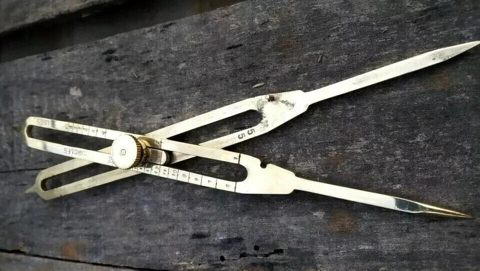 9" Proportional Divider Brass Drafting Tool Scientific Compass Engineer