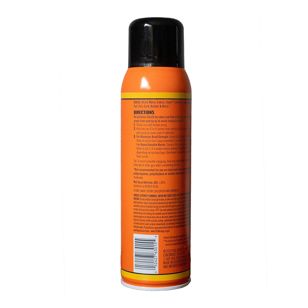 Heavy Duty Multipurpose Spray Adhesive, Repositionable, 14 Oz, Clear (1 Pack)