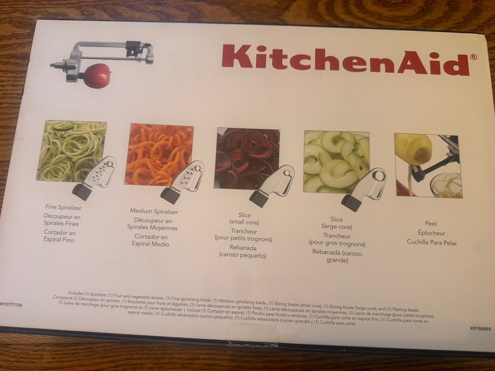KitchenAid: 5-Blade Spiralizer w/Peel, Core & Slice Attachment for Stand Mixer