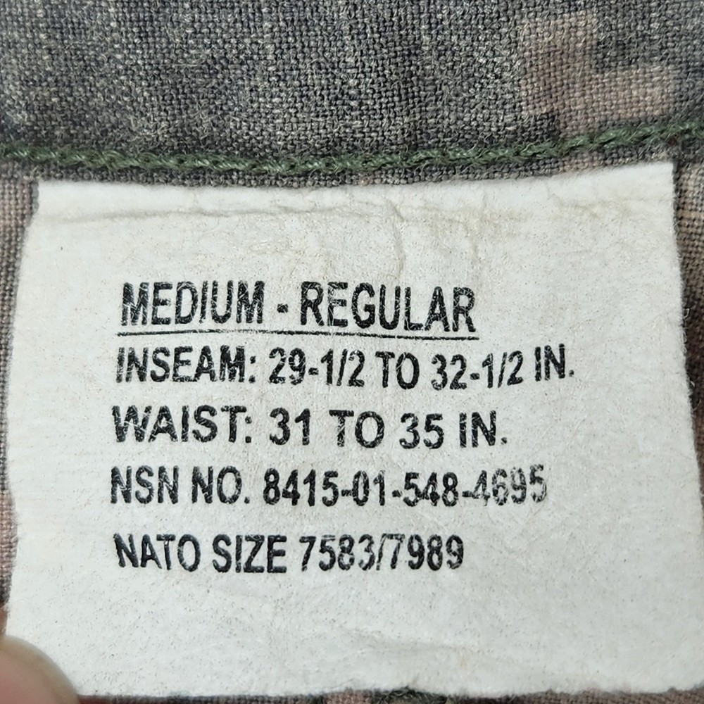 US Army Pants Combat Uniform Medium Regular Digital Camo ACU Flame Resistant