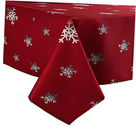 Decorative Christmas Tablecloth,Gradient-Colored 120" x 60" (Rectangular) Red