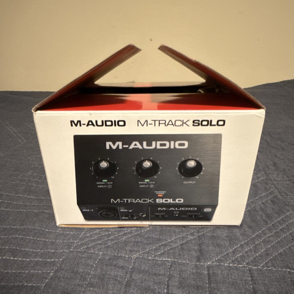 M-Audio M-Track Solo USB Audio Interface, 2 Channels, Phantom Power