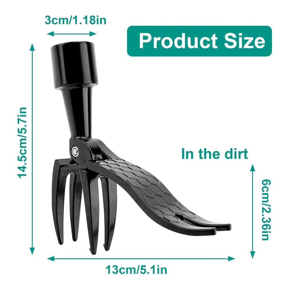 Stand Up Weed Puller Tool, Aluminium Alloy Weed Picker, 4 Claws(without Handle)
