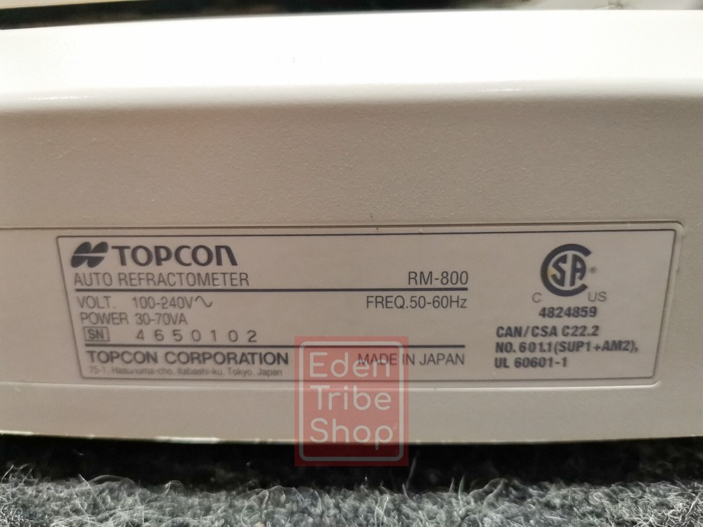 Topcon RM 800 Auto Kerato Refractometer 8.5" LCD Touchscreen Panel