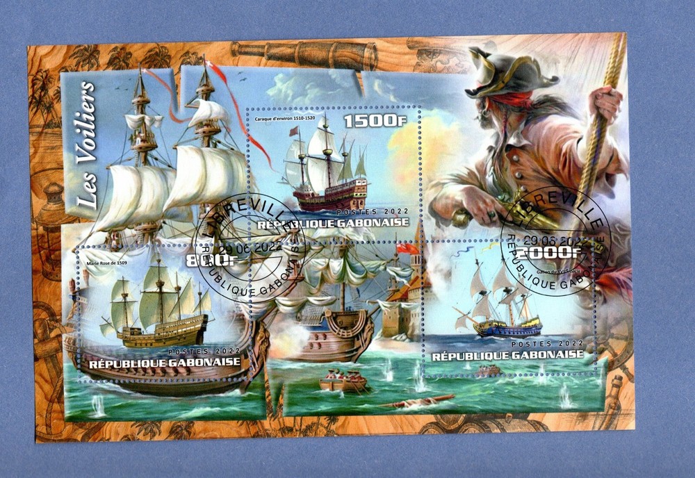 REP GABONASIE SOUVENIR SHEET SHIPS