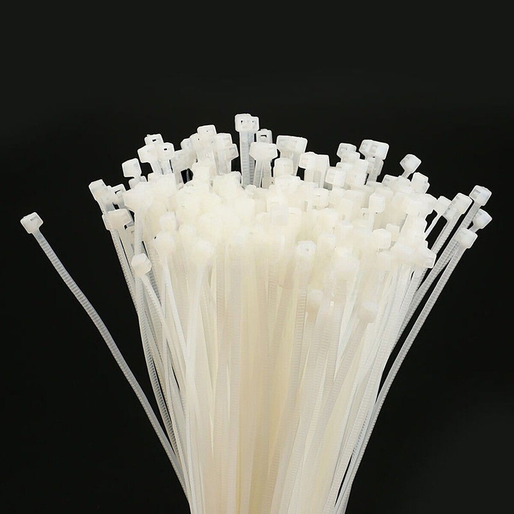 Cable Ties Self-locking Wraps Wire Cord White Strong Nylon Tie 3/4mm assorted