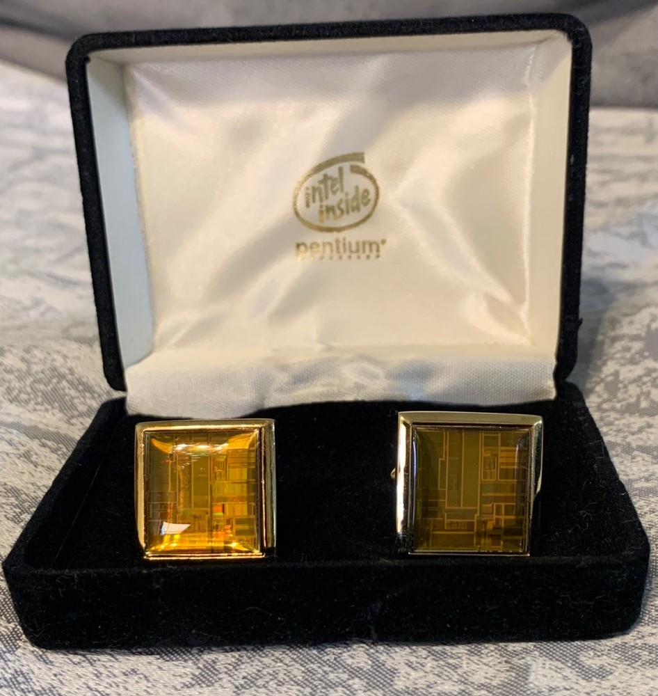 Vintage Intel Pentium Processor Chip Cuff Links Set