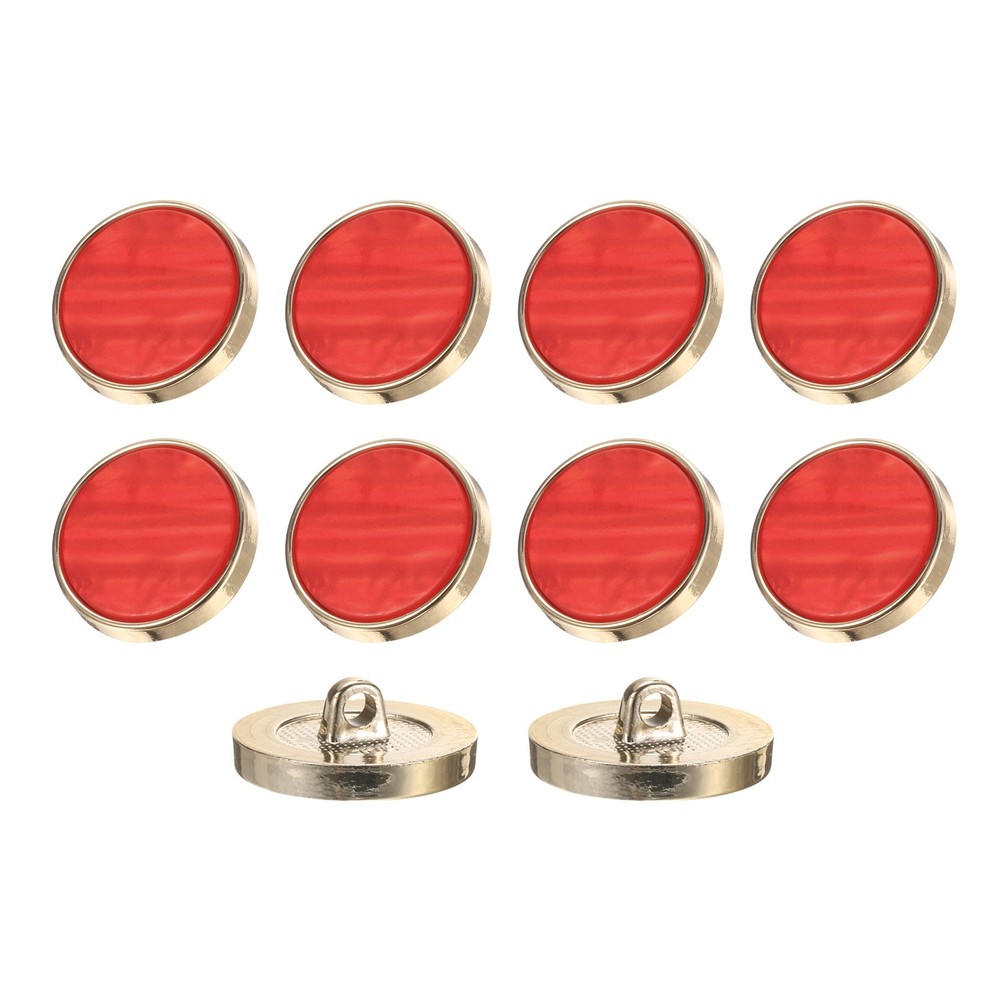 10Pcs Round Button, 23mm/0.9" Resin Decorative Pattern Button, Red