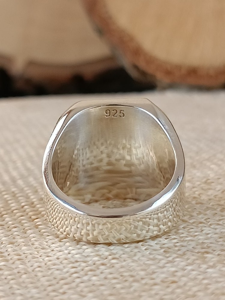 Personalized Celtic Initial A Signet Ring 925 Sterling Silver Men's Square Alpha