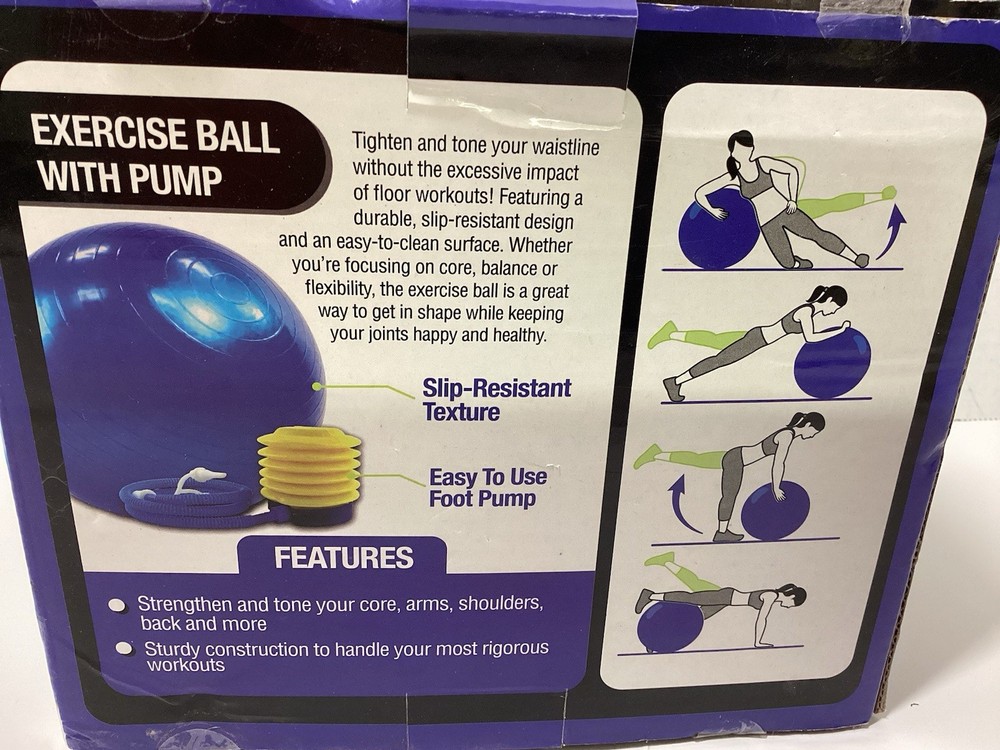 Pro Exercise Ball With Pump 24” Blue
