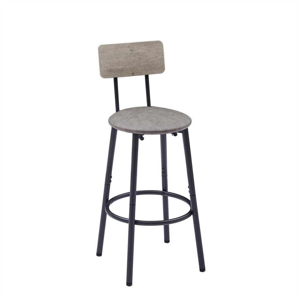 3 Piece Bar Table Set Counter Height Kitchen Pub Table w/ 2 Upholstered Stool