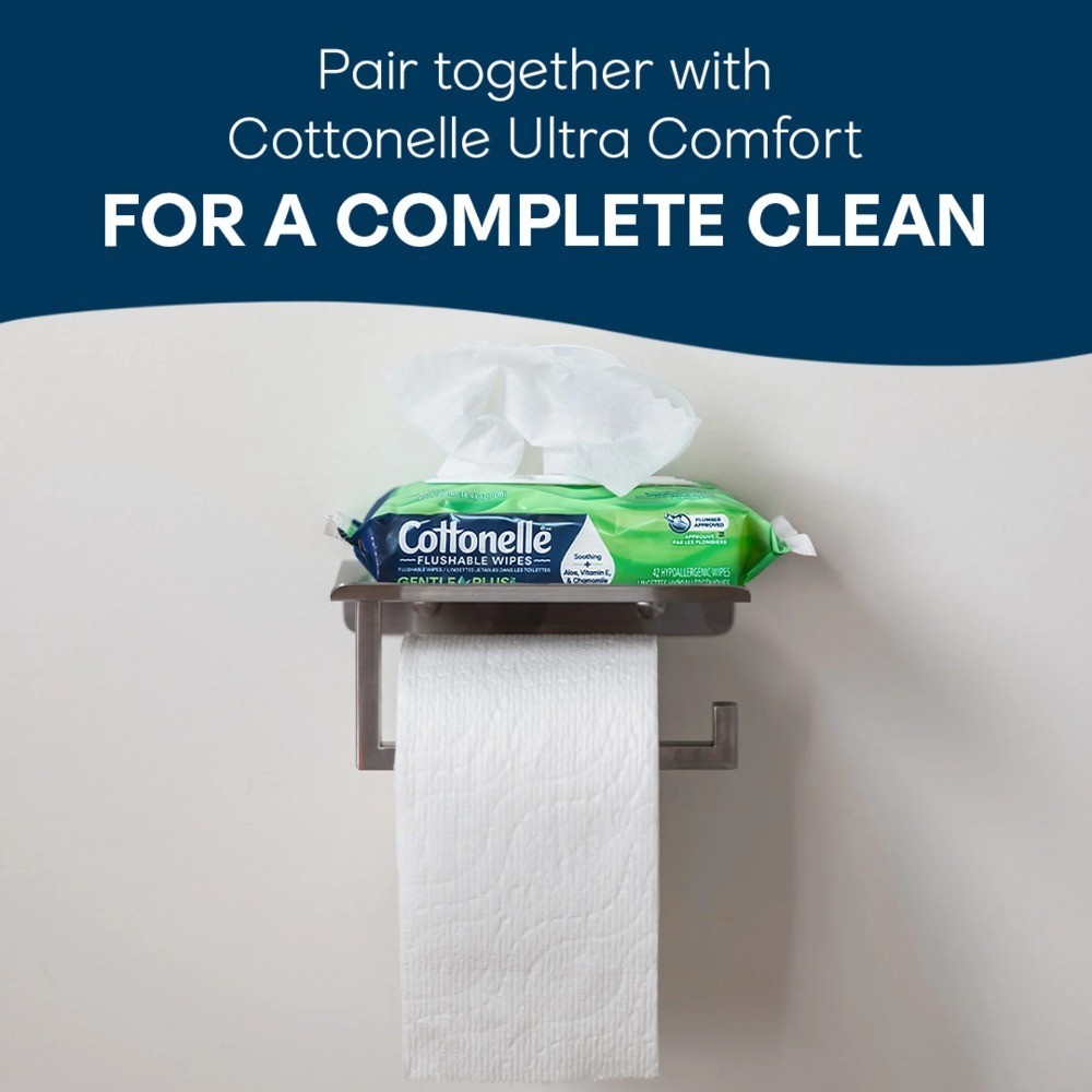 Flushable Wet Wipes Gentle Plus 4 Pack with Flip Top Lid