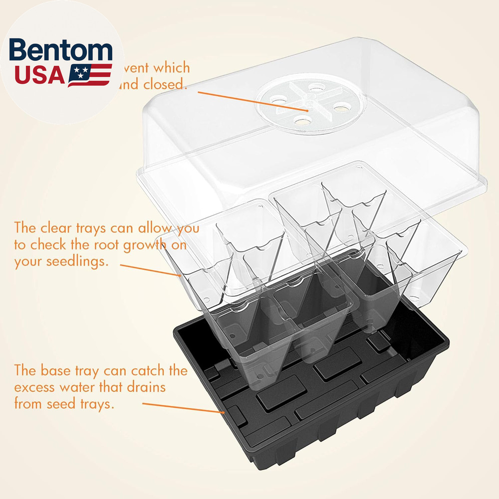 3 Pack Seed Starter Tray Germination Kit, Seed Starter Kit with Adjustable Humid