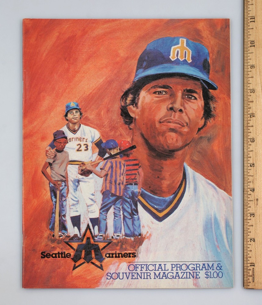 Vintage 1980 Seattle Mariners Official Baseball Program Bruce Bochte Cover