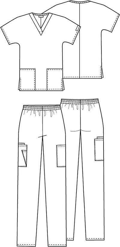 Women's V-Neck Top & Pull-On Pant Set in Deep Lake