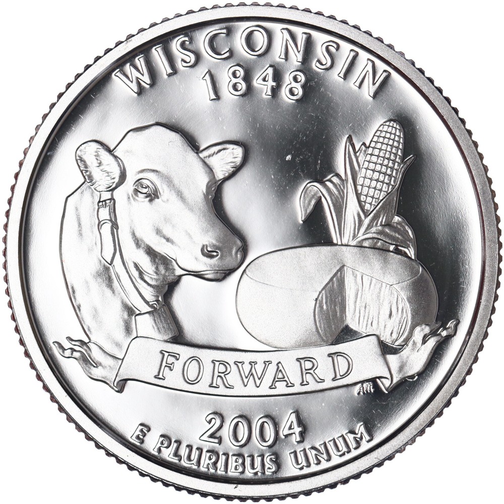 2004 S State Quarter Wisconsin Gem DCam Proof CN-Clad