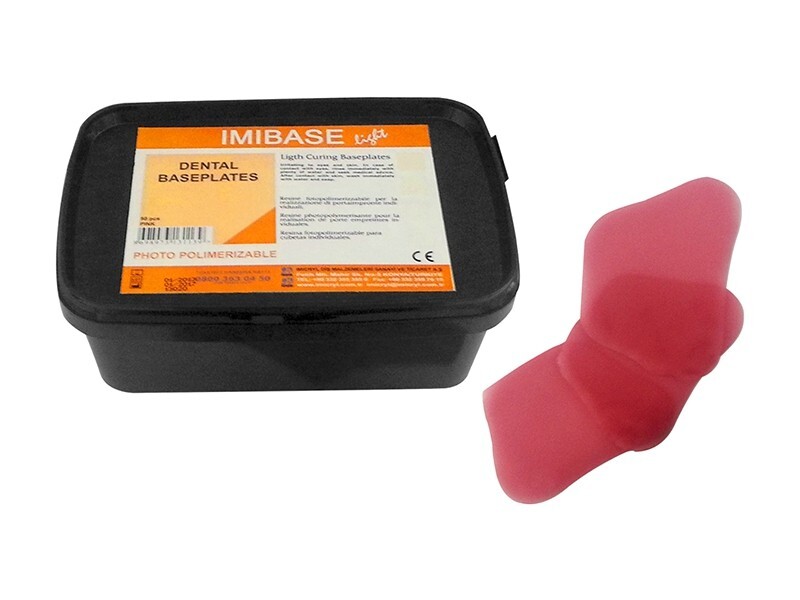 Imibase Dental Light Curing Base Plate 50/box - Pink - 2.0mm Thickness