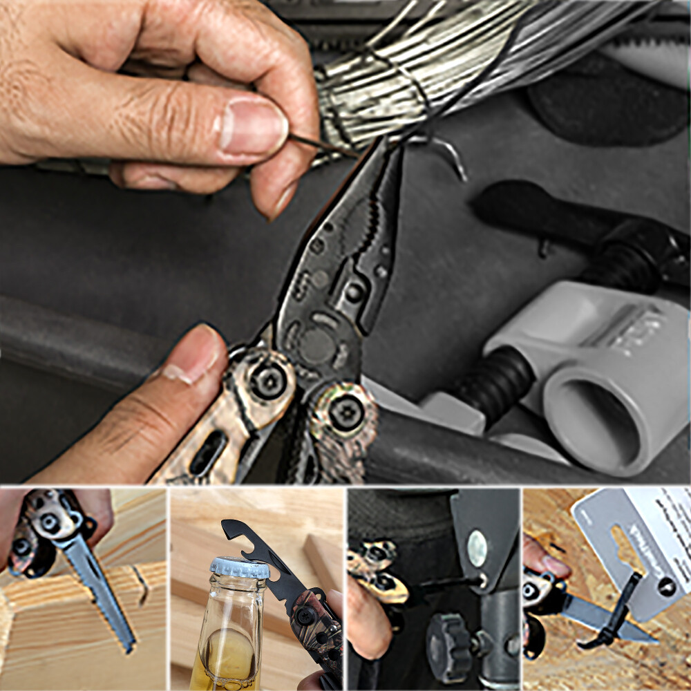 MOSSY OAK 13-in-1 Multi-tool Multi Function Pliers Folding Pocket Tool w/Sheath