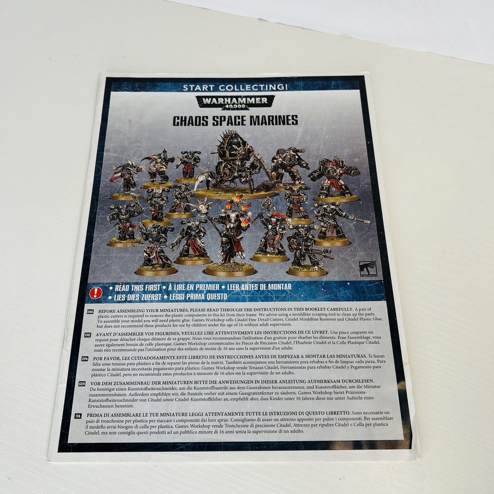 Warhammer 40k Chaos Space Marines Assembly Guide Instructions Only Preowned