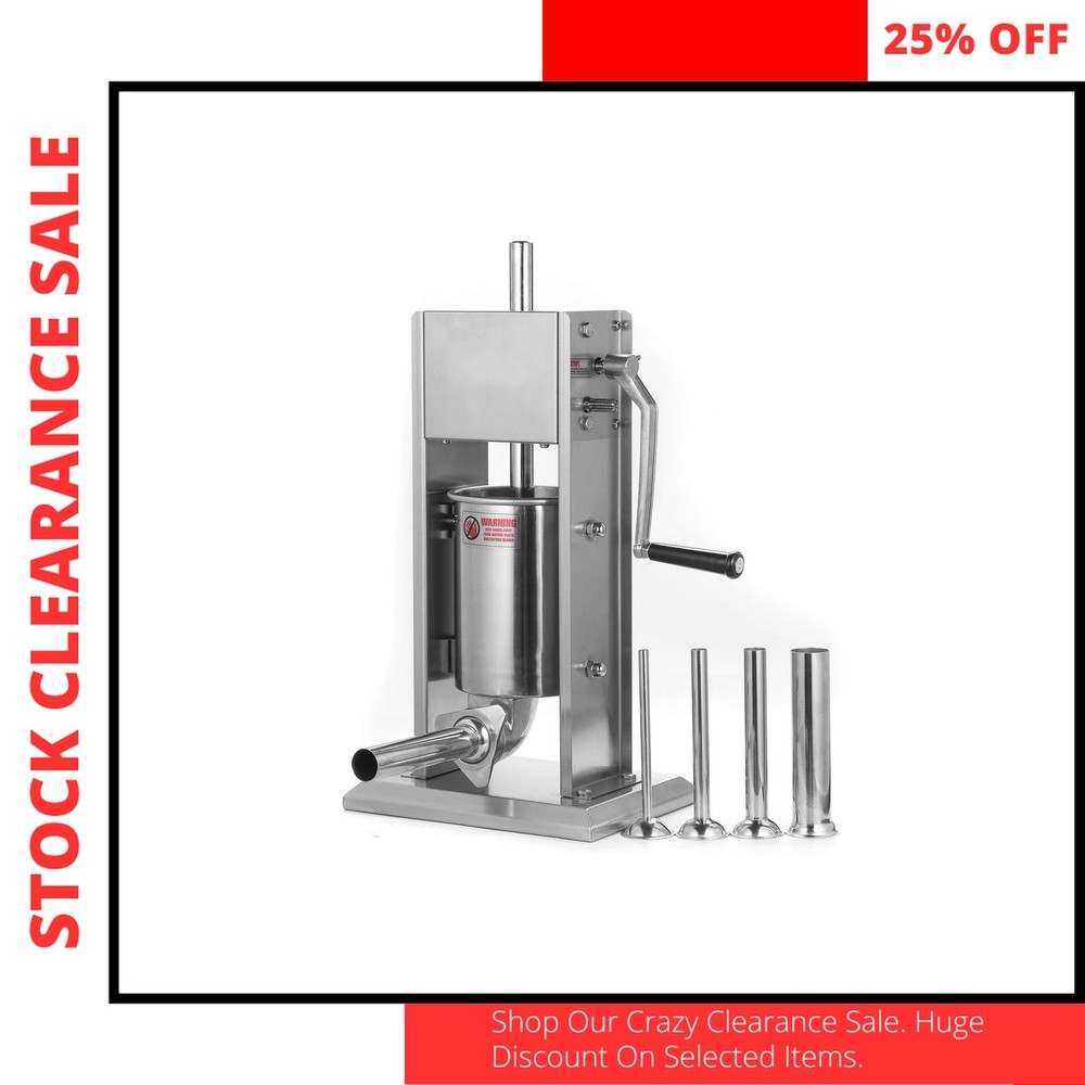 Sausage Stuffer Vertical 7Lb Stainless Dual Speed