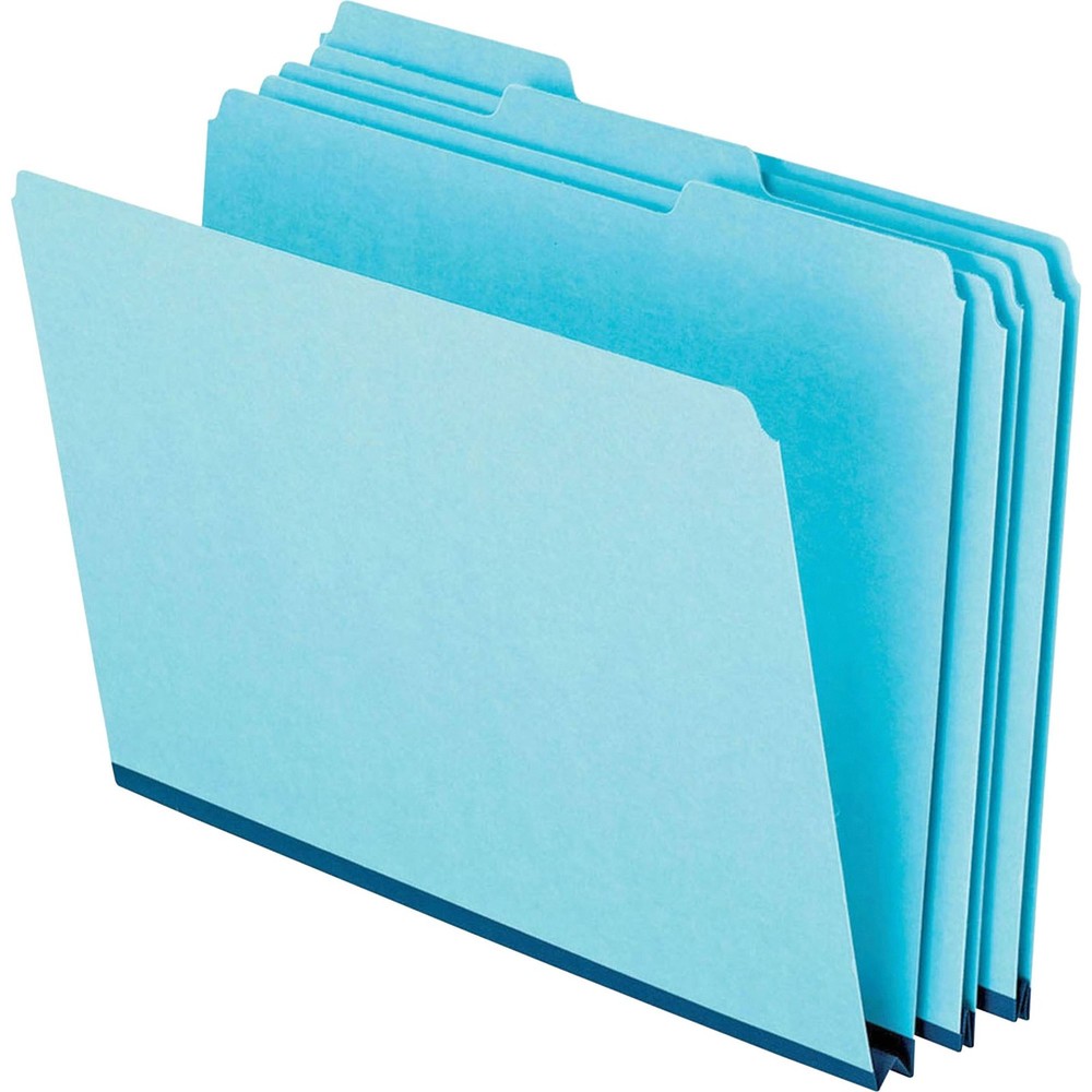 Esselte 9200T13 Pressboard File Folder Blue 1" Exp 25/Box