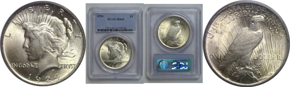 1924 Peace Dollar   PCGS MS-65