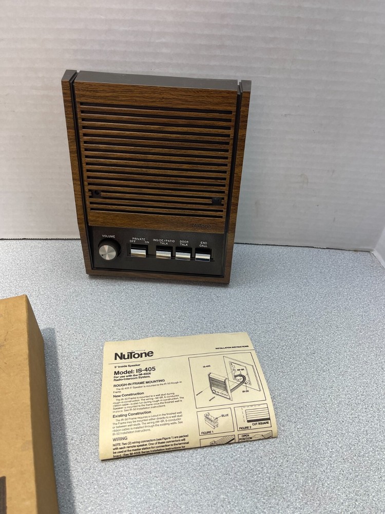 VINTAGE Nutone IS-405D 5" Inside Speaker Walnut Finish