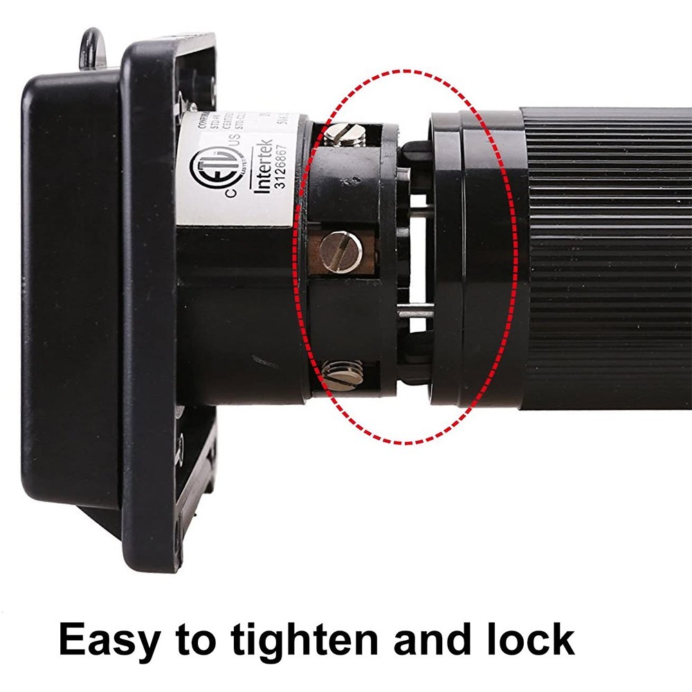 RV 125/250V 50 AMP Power Plug Twist Lock Inlet with 3 Stainless Steel / Black