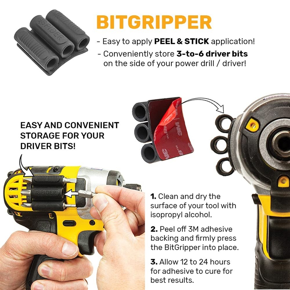 Spider Tool Holster BitGripper v2 (2 Pack / 4 Pack) Pack of FOUR