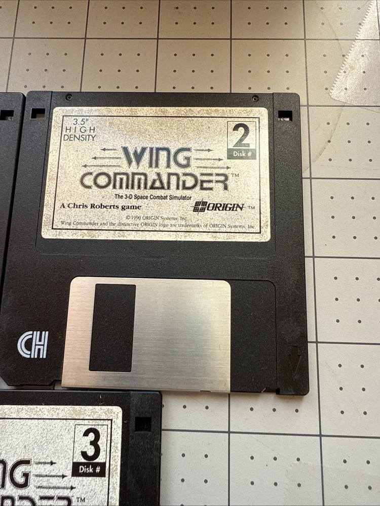 Wing Commander 3D Space Combat 3.5” Floppy Disks 3 Untested