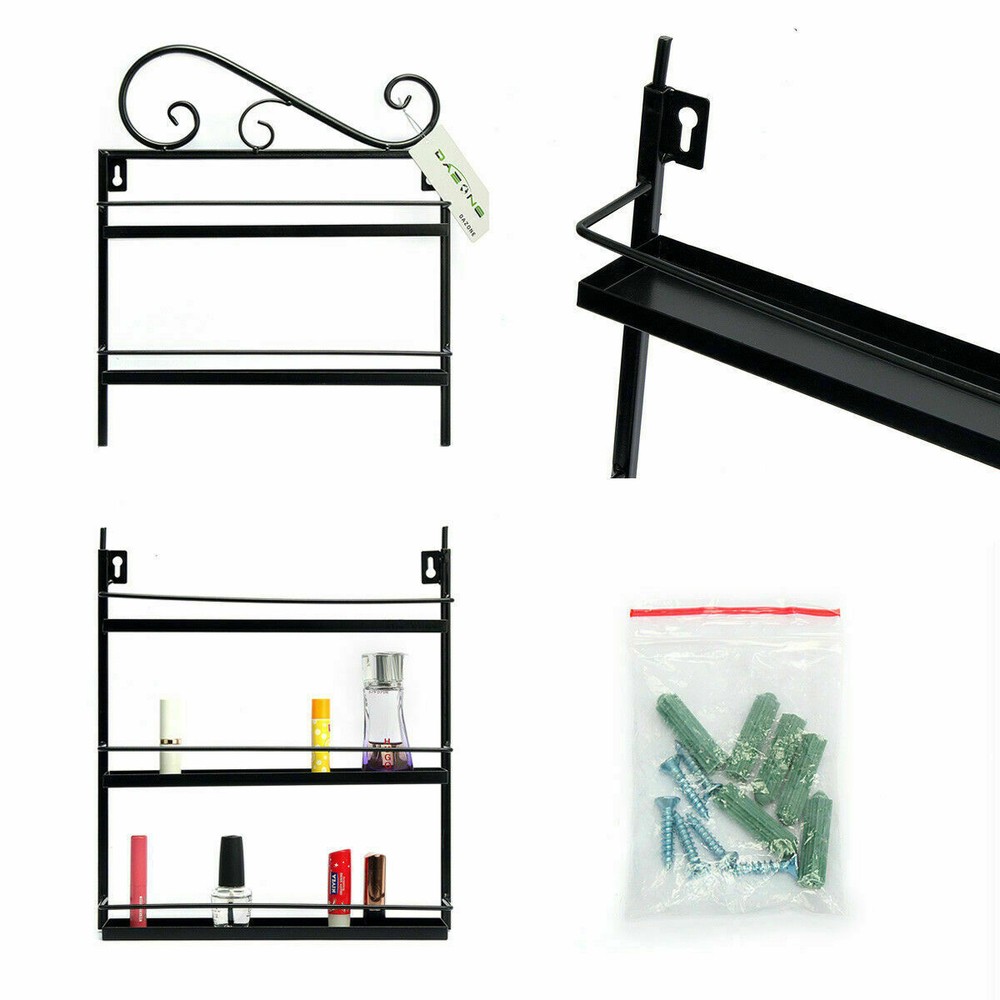 Metal 5 Tier Nail Polish Rack Wall Mounted Display Organizer Holder Stand Assemb