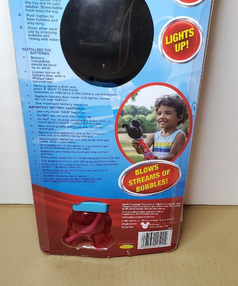 Disney Mickey Mouse Light and Sound Musical Bubble Wand Includes bubble Solution