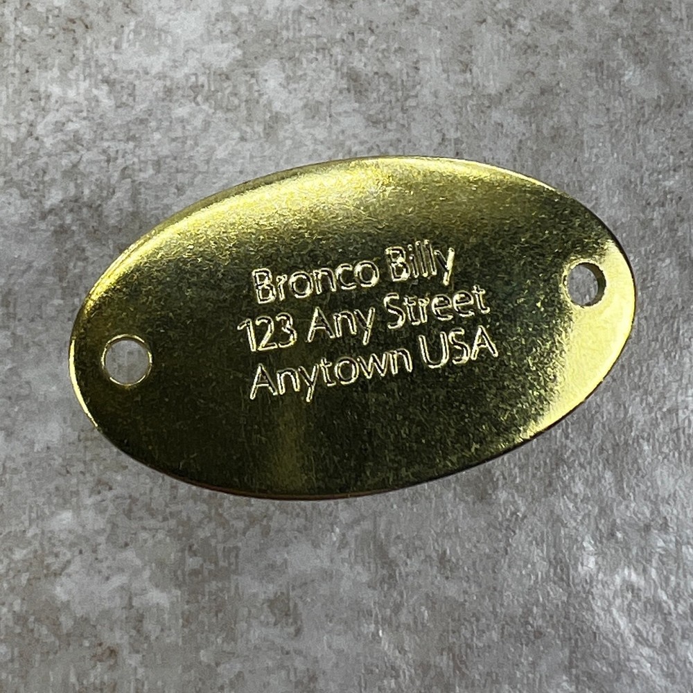 Custom Engraved Tags Personalized NAME PLATE Tags ID Tag BRASS RUSTIC OVAL MINI