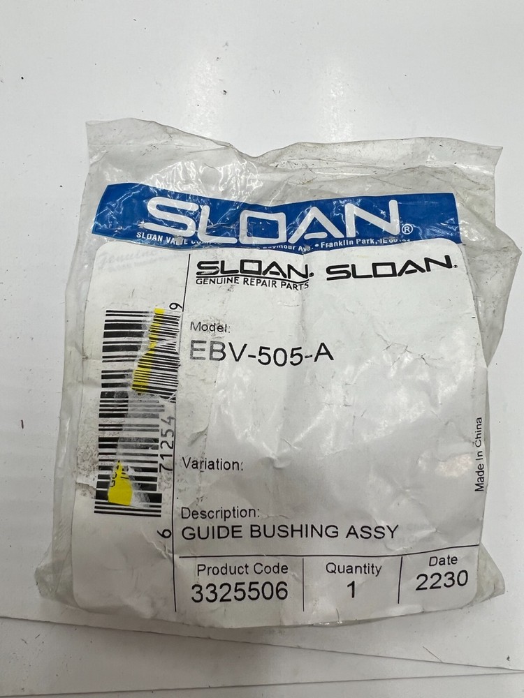 GENUINE SLOAN EBV-505-A Guide Bushing Assembly 3325506