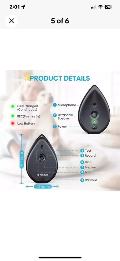 MODUS Automatic Ultrasonic Bark Control Black NIB