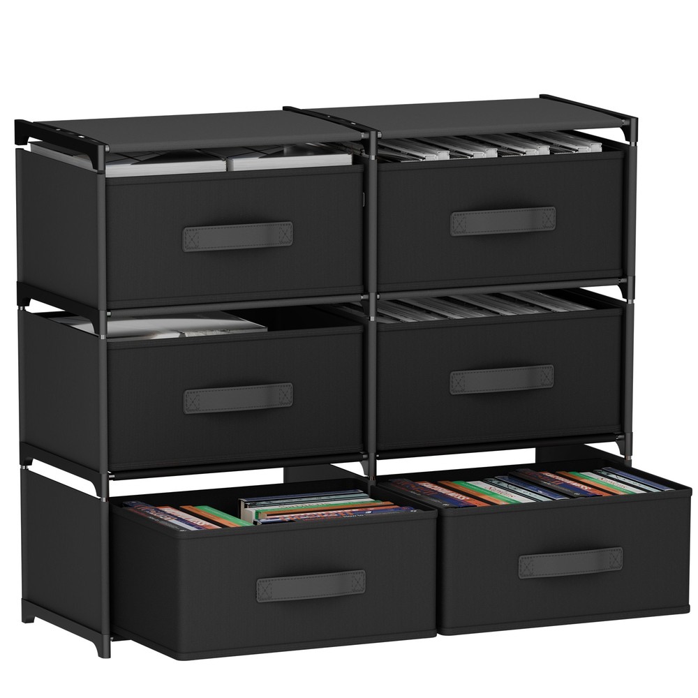 Non-Woven Fabric Multi-Functional Storage Cabinet, Double Row 6-Drawer