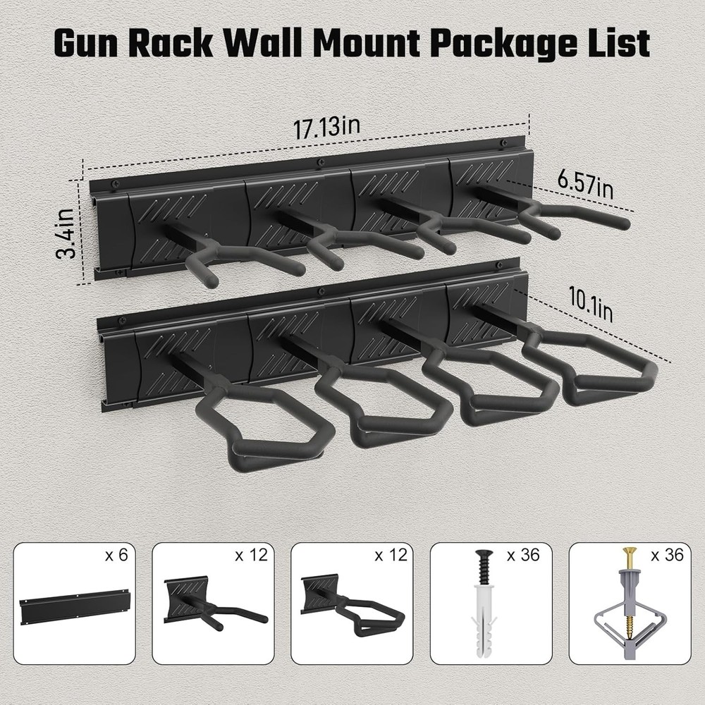 Zero-Maintenance Wall Mounted Gun Rack